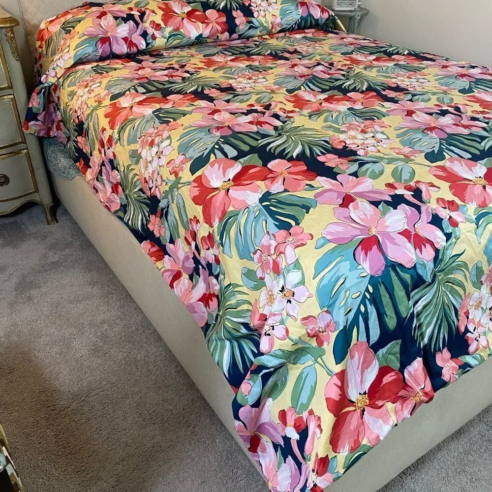 Floral Tropical Duvet King set tropical floral